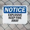 Signmission Explosives Keep Fire Away OSHA Notice Sign, Plastic, 10in W x 7in L, 2PK OS-2PACK-NS-P-710-L-12279 - alternate 5